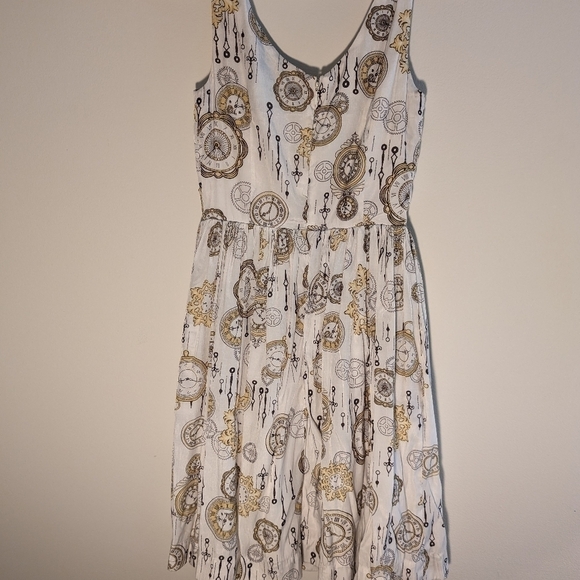 Bea & Dot by Modcloth Time Is Of The Elegance Clock Watch Print Dress XS - Picture 7 of 8